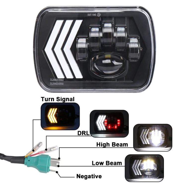 2 PCS 5X7 inch Car Modified Red Background LED Square Headlamp for Jeep Wrangler, For Jeep Wrangler(5X7 inch) 2 PCS 5X7 inch Car Modified Red Background LED Square Headlamp for Jeep Wrangler, For Jeep Wrangler(5X7 inch)